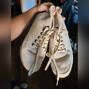 NoBull Women's mid high tops sand canvas trainers 8.5